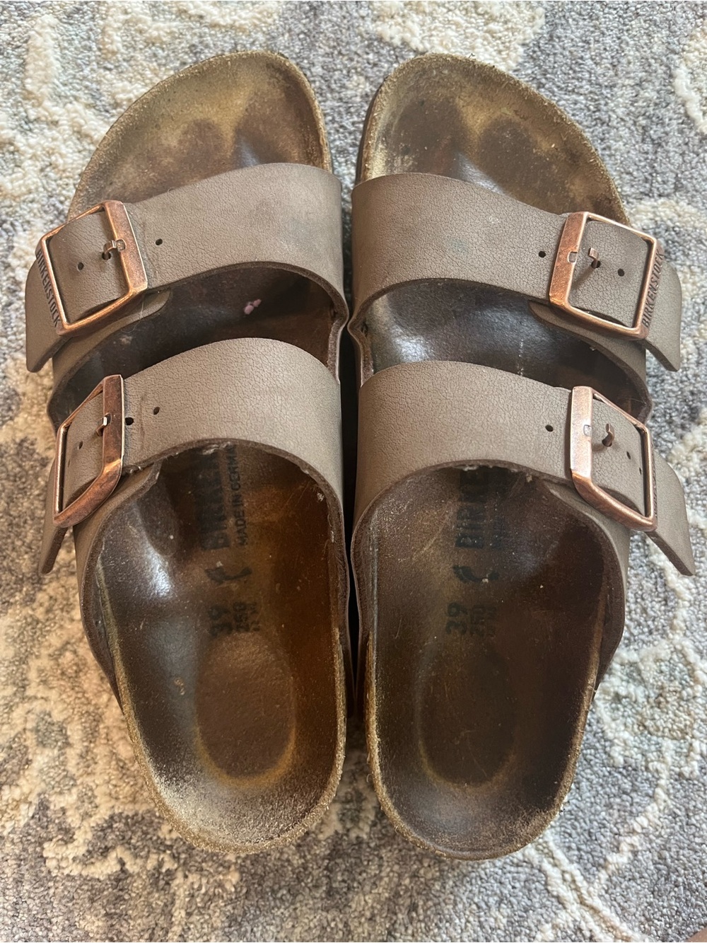Birkenstock Women's Brown Double Strap Sandals with Copper Buckles 39 - Picture 4 of 8